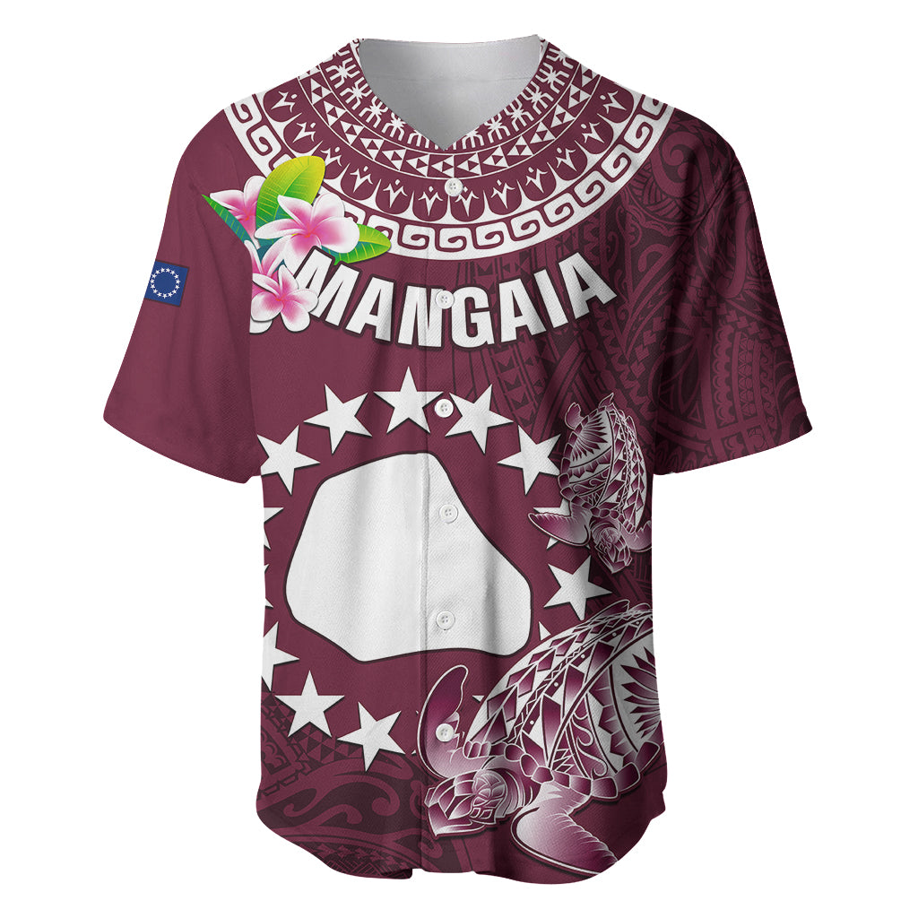 Cook Islands Mangaia Baseball Jersey Coat Of Arms Plumeria Polynesian Turtle LT05 Pink - Polynesian Pride