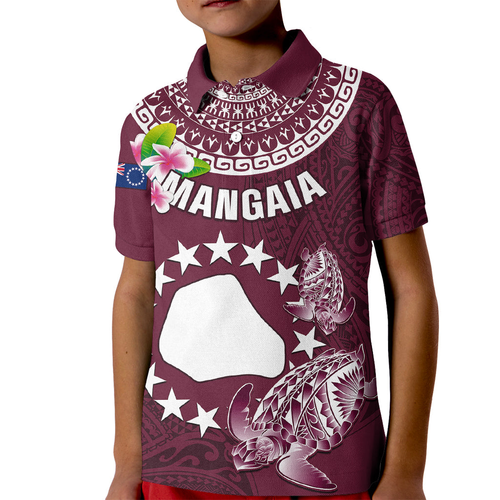 Cook Islands Mangaia Kid Polo Shirt Coat Of Arms Plumeria Polynesian Turtle LT05 Kid Pink - Polynesian Pride