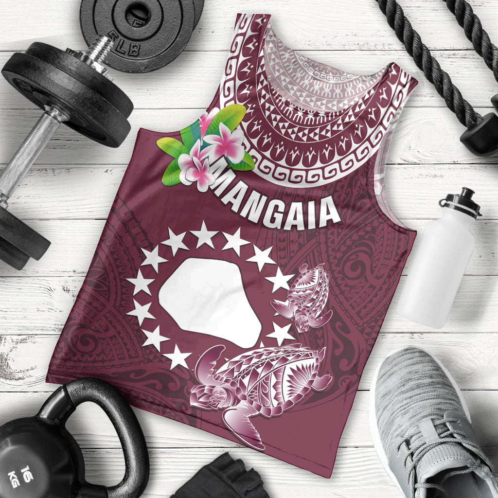 Cook Islands Mangaia Men Tank Top Coat Of Arms Plumeria Polynesian Turtle LT05 Pink - Polynesian Pride