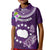 Cook Islands Rarotonga Kid Polo Shirt Coat Of Arms Plumeria Polynesian Turtle LT05 Kid Purple - Polynesian Pride