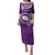 Cook Islands Rarotonga Puletasi Coat Of Arms Plumeria Polynesian Turtle LT05 Long Dress Purple - Polynesian Pride