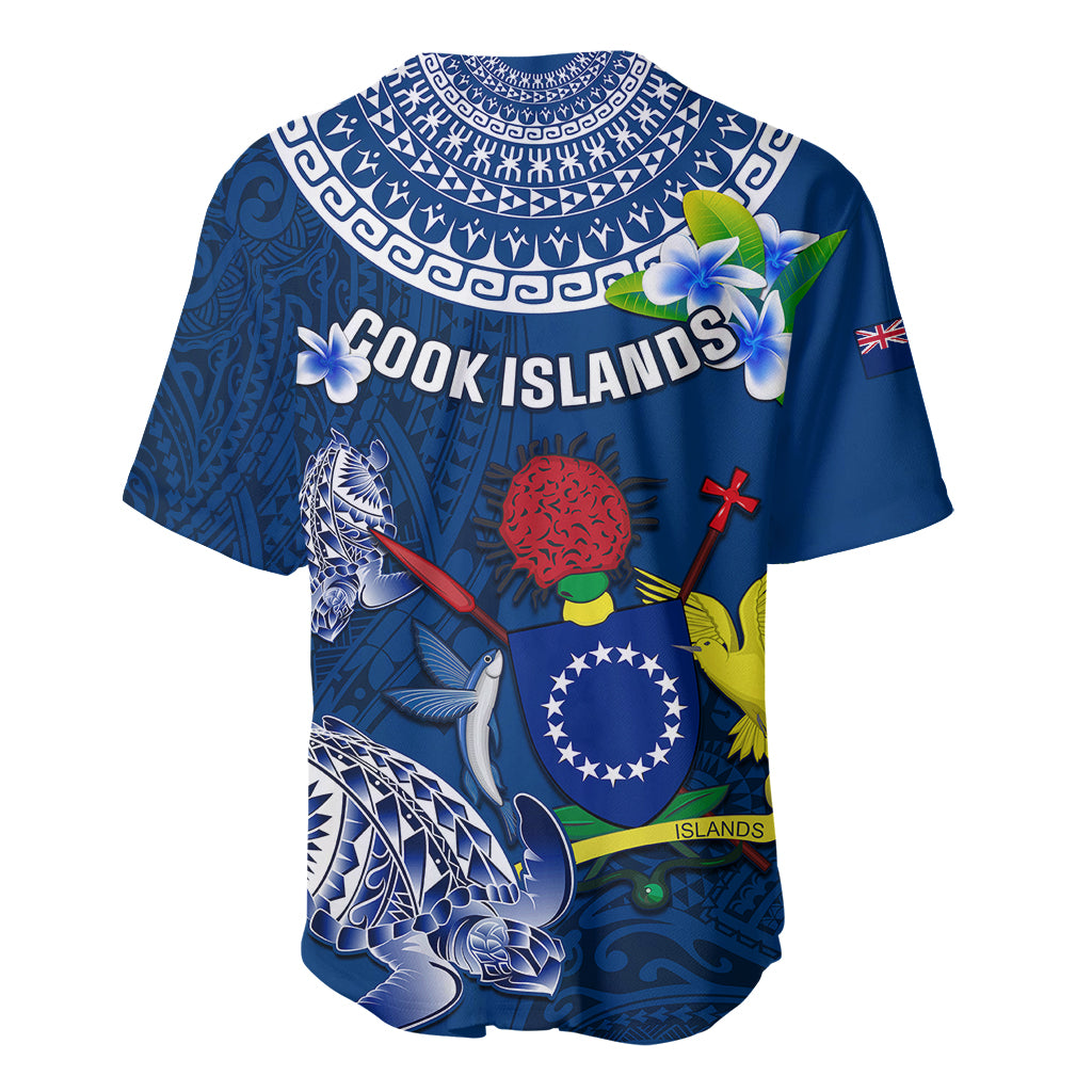 Cook Islands Pukapuka Baseball Jersey Coat Of Arms Plumeria Polynesian Turtle LT05 - Polynesian Pride