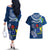 Cook Islands Pukapuka Couples Matching Off The Shoulder Long Sleeve Dress and Hawaiian Shirt Coat Of Arms Plumeria Polynesian Turtle LT05 - Polynesian Pride