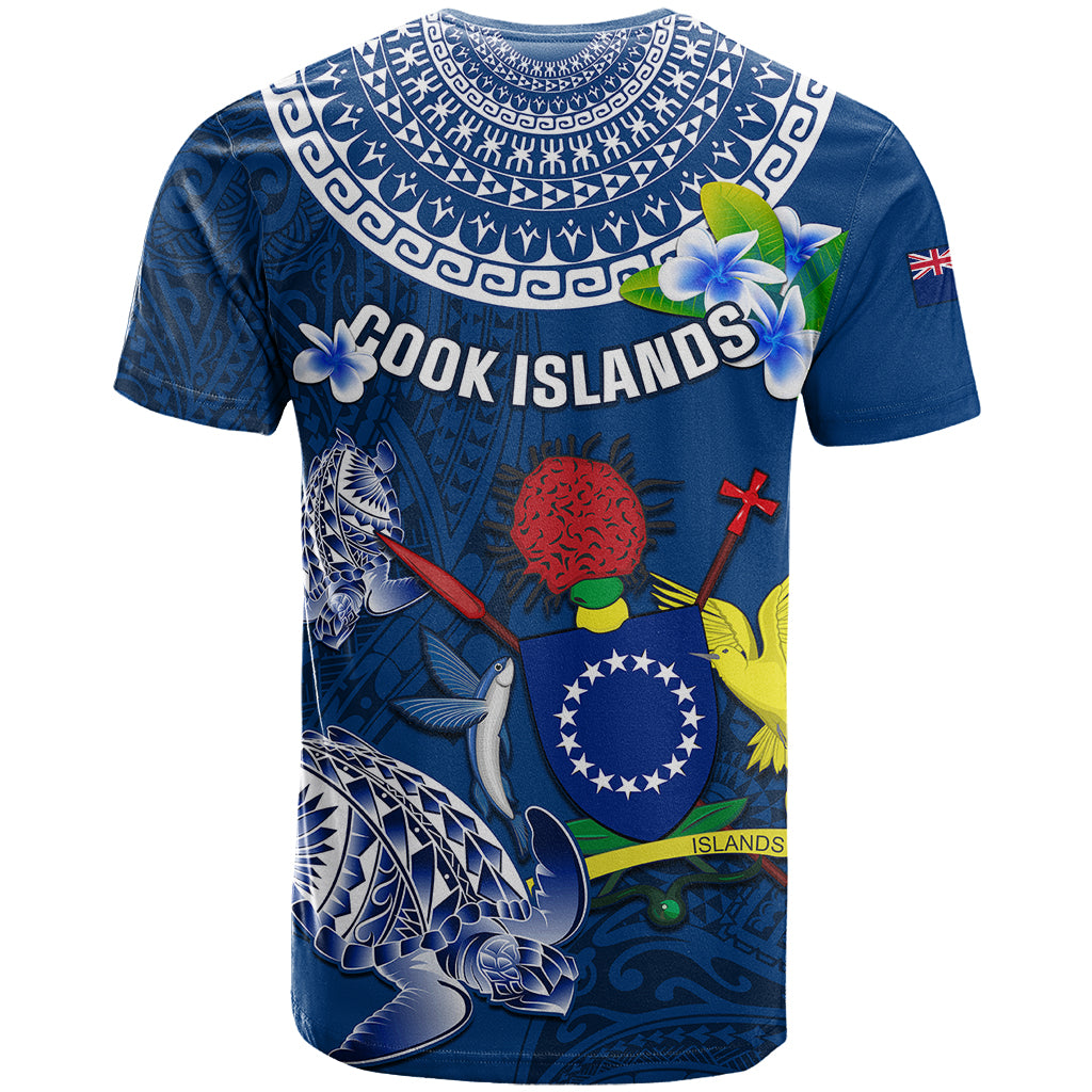 Cook Islands Pukapuka T Shirt Coat Of Arms Plumeria Polynesian Turtle LT05 - Polynesian Pride