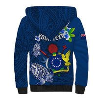 Personalized Cook Islands Pukapuka Sherpa Hoodie Coat Of Arms Plumeria Polynesian Turtle LT05 - Polynesian Pride