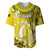 Cook Islands Aitutaki Baseball Jersey Coat Of Arms Plumeria Polynesian Turtle LT05 Yellow - Polynesian Pride