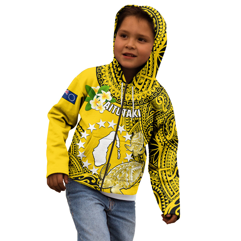 Cook Islands Aitutaki Kid Hoodie Coat Of Arms Plumeria Polynesian Turtle LT05 - Polynesian Pride