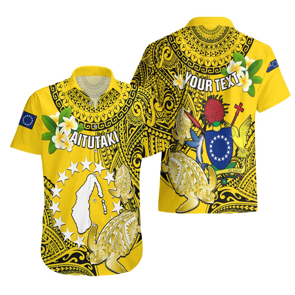 Personalized Cook Islands Aitutaki Hawaiian Shirt Coat Of Arms Plumeria Polynesian Turtle LT05 - Polynesian Pride