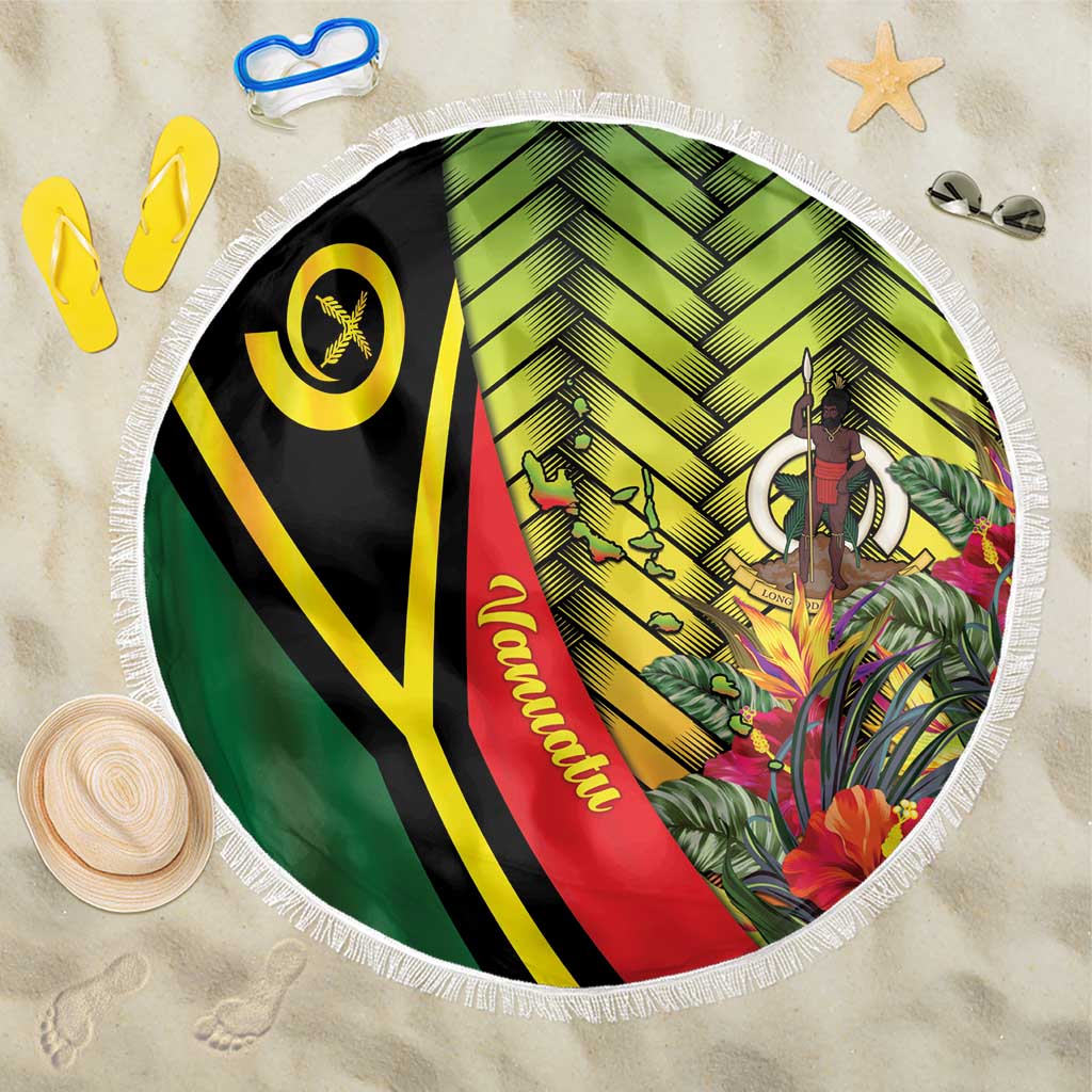 Vanuatu Constitution Day Beach Blanket Long Live Vanuatu LT05 One Size 150cm Colorful - Polynesian Pride