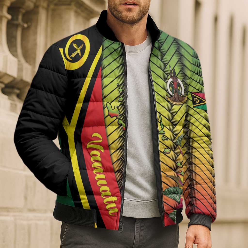 Vanuatu Constitution Day Bomber Puffer Jacket Long Live Vanuatu LT05 - Polynesian Pride