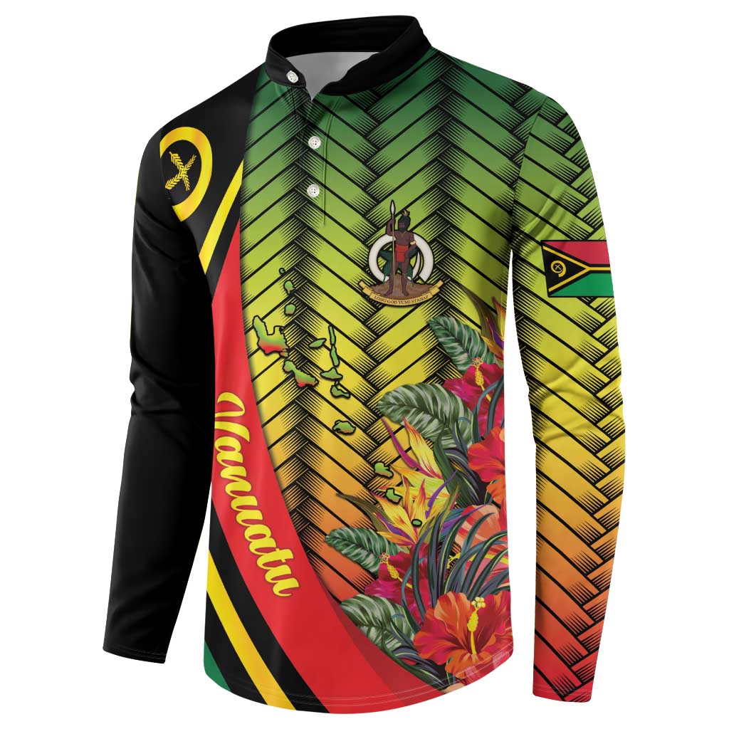 Vanuatu Constitution Day Button Sweatshirt Long Live Vanuatu LT05 - Polynesian Pride