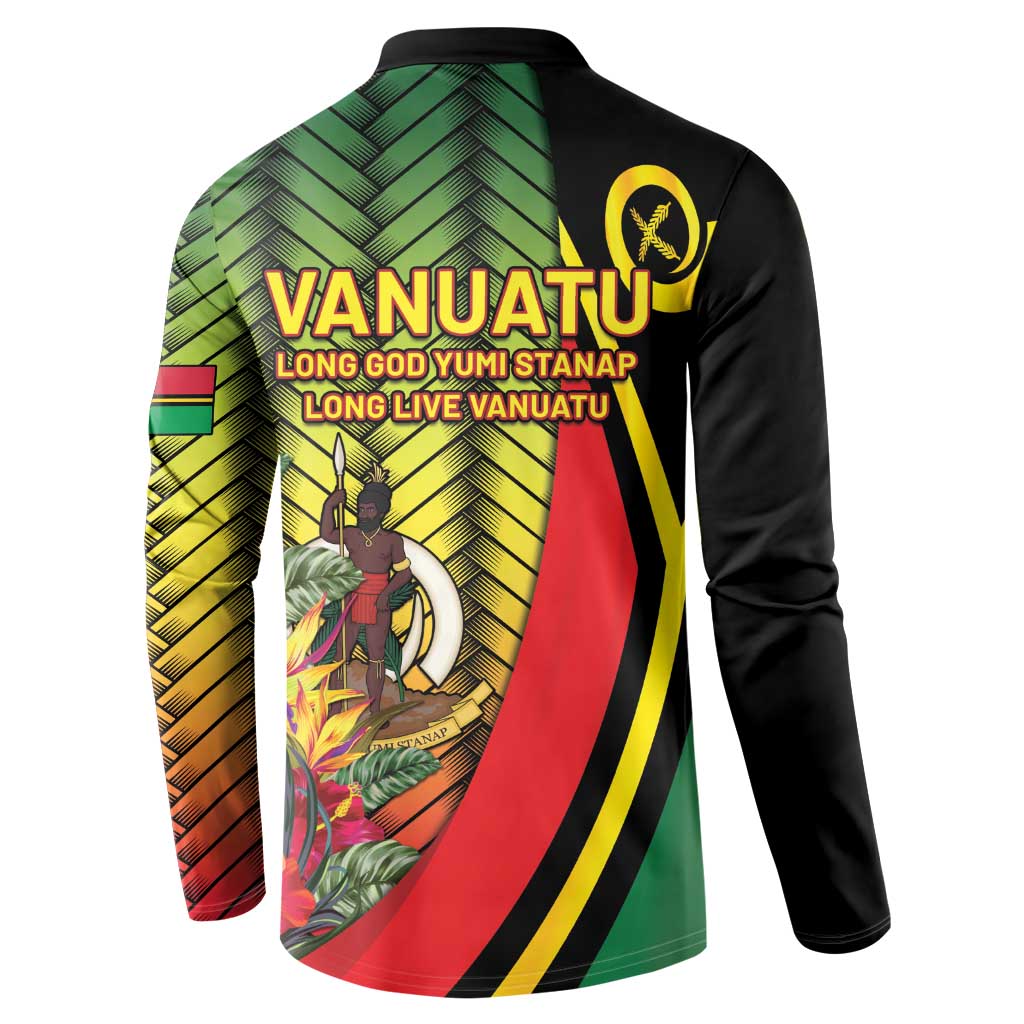Vanuatu Constitution Day Button Sweatshirt Long Live Vanuatu LT05 - Polynesian Pride