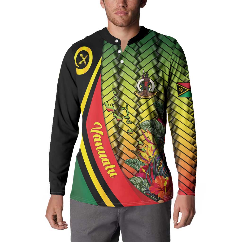 Vanuatu Constitution Day Button Sweatshirt Long Live Vanuatu LT05 - Polynesian Pride