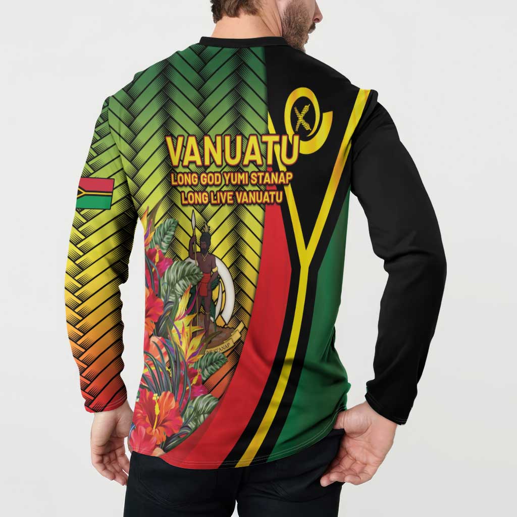 Vanuatu Constitution Day Button Sweatshirt Long Live Vanuatu LT05 - Polynesian Pride