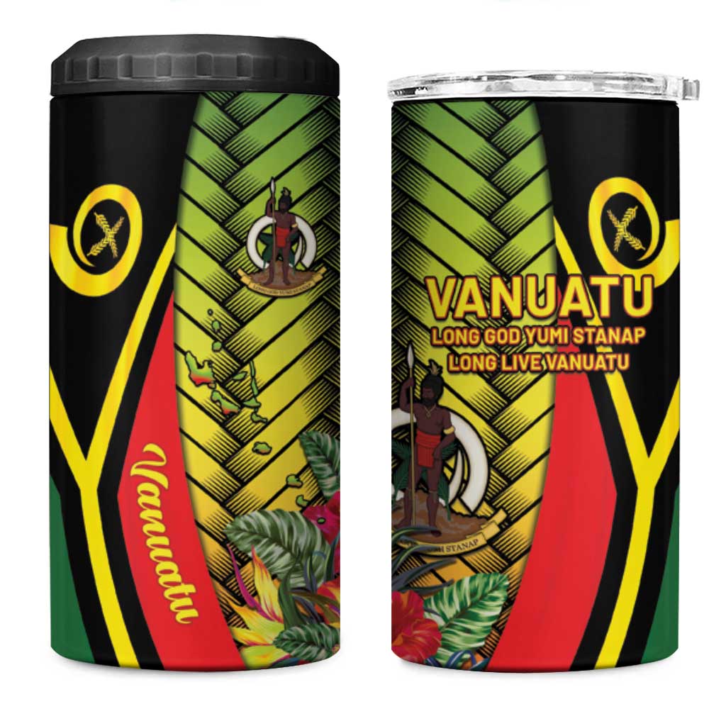 Vanuatu Constitution Day 4 in 1 Can Cooler Tumbler Long Live Vanuatu LT05 One Size: 16 oz Colorful - Polynesian Pride
