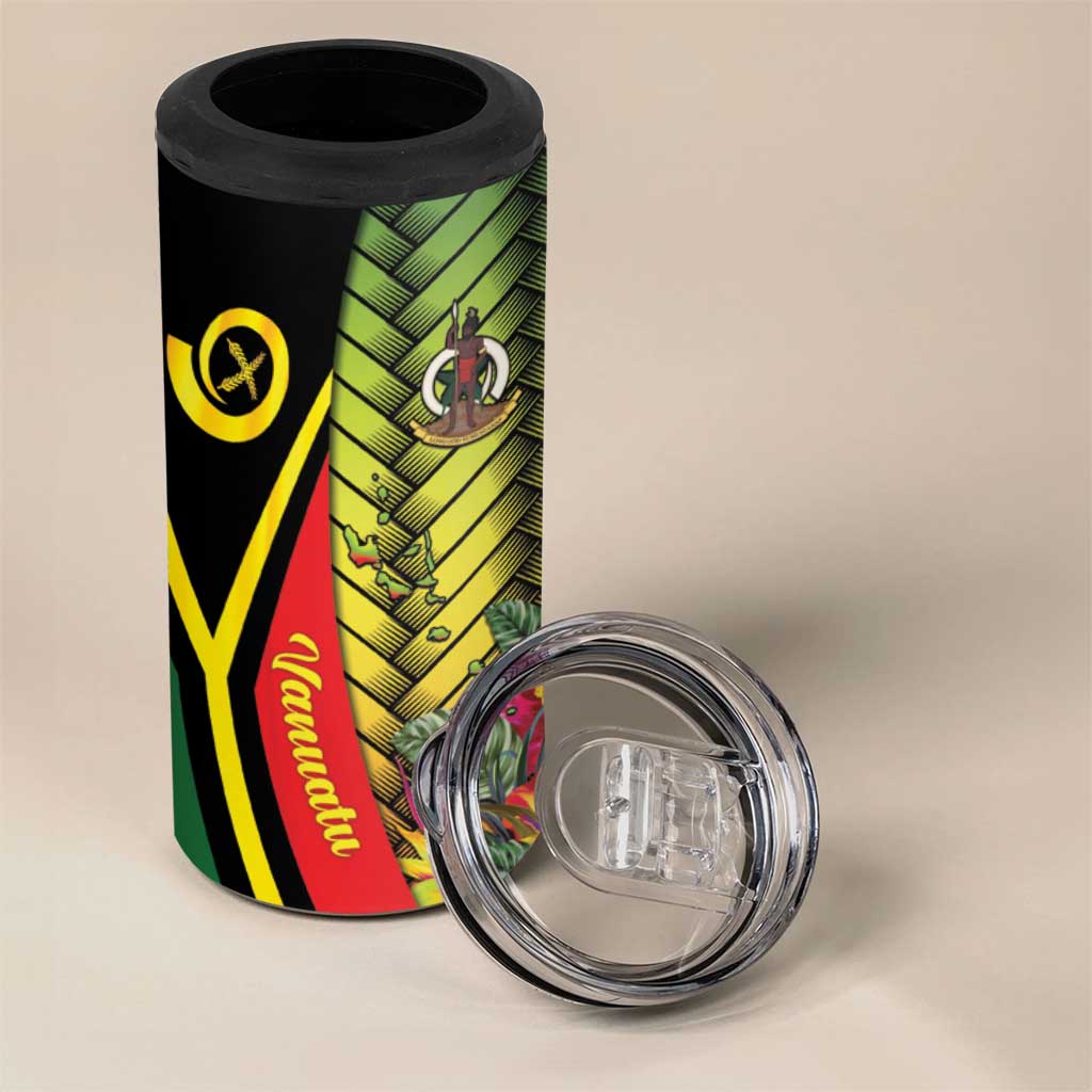 Vanuatu Constitution Day 4 in 1 Can Cooler Tumbler Long Live Vanuatu LT05 - Polynesian Pride