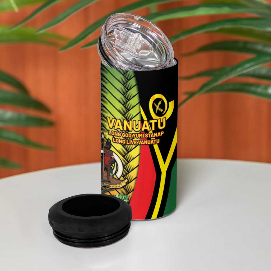 Vanuatu Constitution Day 4 in 1 Can Cooler Tumbler Long Live Vanuatu LT05 - Polynesian Pride