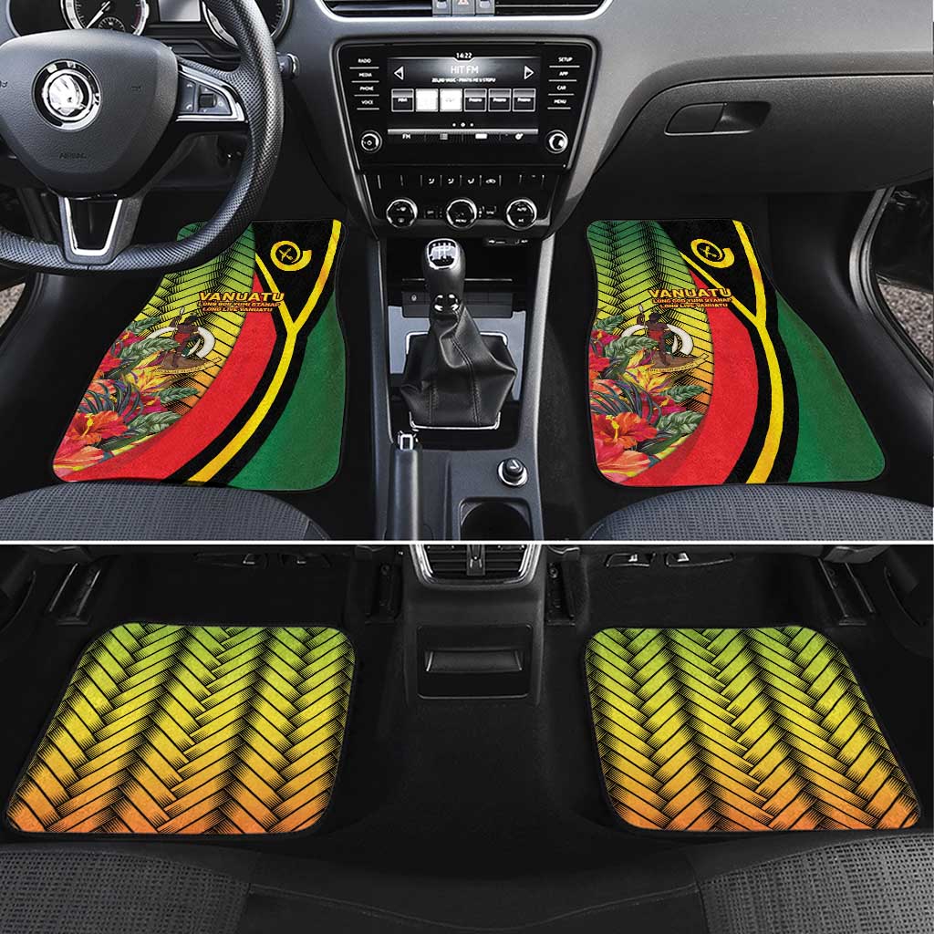 Vanuatu Constitution Day Car Mats Long Live Vanuatu LT05 Set 4pcs Colorful - Polynesian Pride