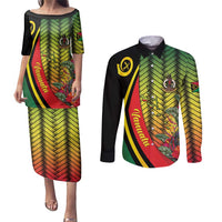 Vanuatu Constitution Day Couples Matching Puletasi and Long Sleeve Button Shirt Long Live Vanuatu LT05 Colorful - Polynesian Pride