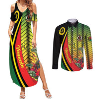 Vanuatu Constitution Day Couples Matching Summer Maxi Dress and Long Sleeve Button Shirt Long Live Vanuatu LT05 Colorful - Polynesian Pride