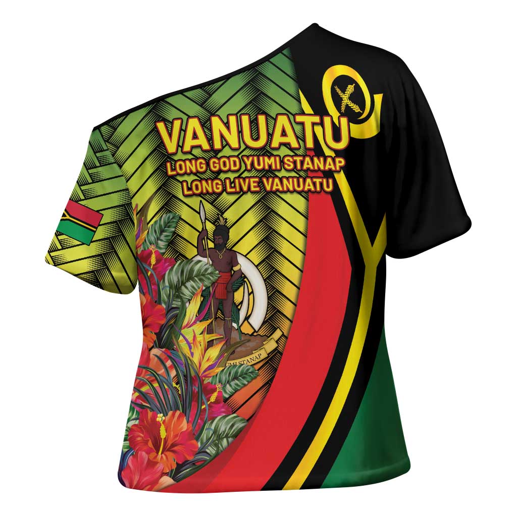 Vanuatu Constitution Day Cross Shoulder Shirt Long Live Vanuatu LT05 - Polynesian Pride