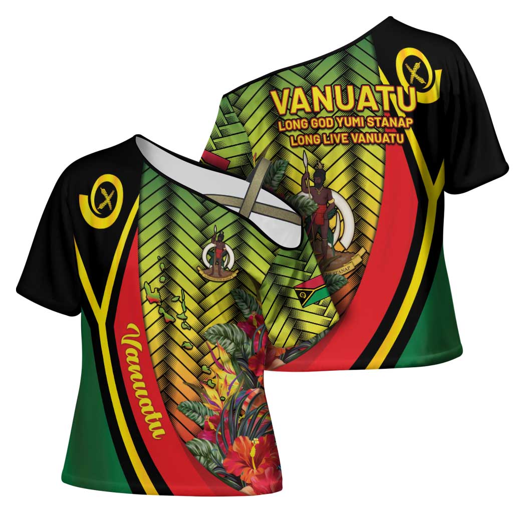 Vanuatu Constitution Day Cross Shoulder Shirt Long Live Vanuatu LT05 - Polynesian Pride