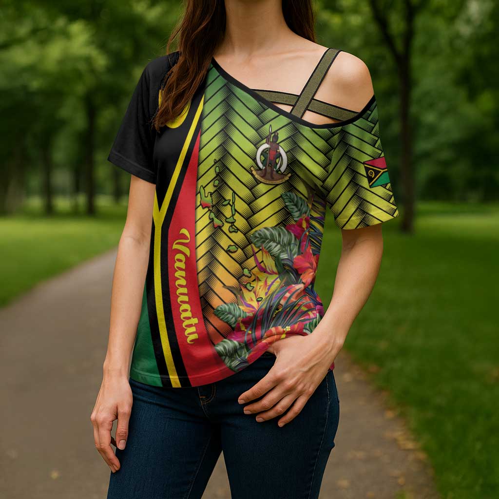 Vanuatu Constitution Day Cross Shoulder Shirt Long Live Vanuatu LT05 - Polynesian Pride