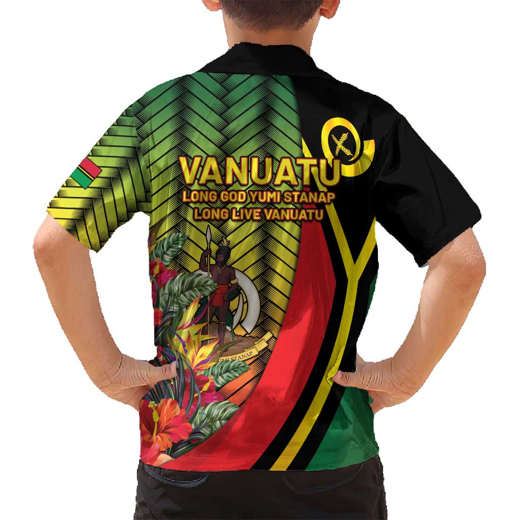 Vanuatu Constitution Day Family Matching Long Sleeve Bodycon Dress and Hawaiian Shirt Long Live Vanuatu - Polynesian Pride