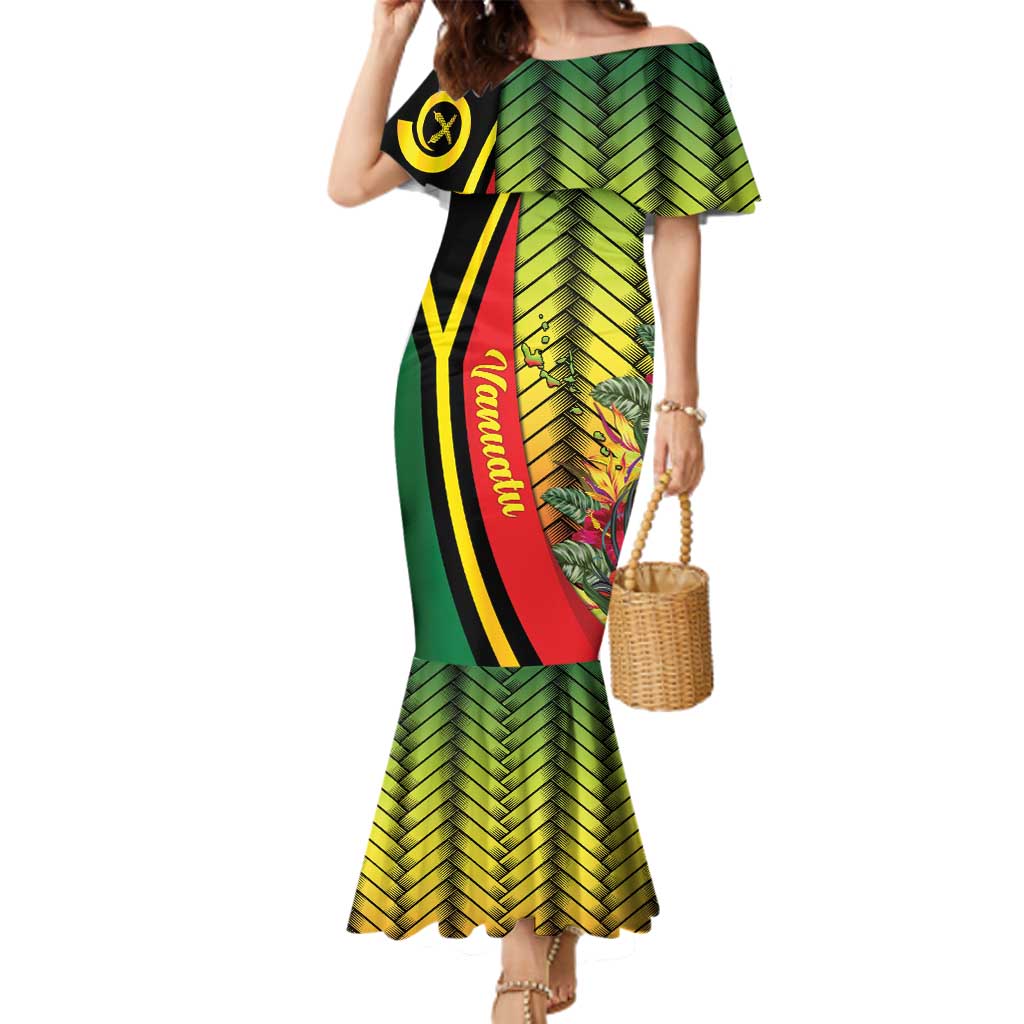 Vanuatu Constitution Day Family Matching Mermaid Dress and Hawaiian Shirt Long Live Vanuatu - Polynesian Pride