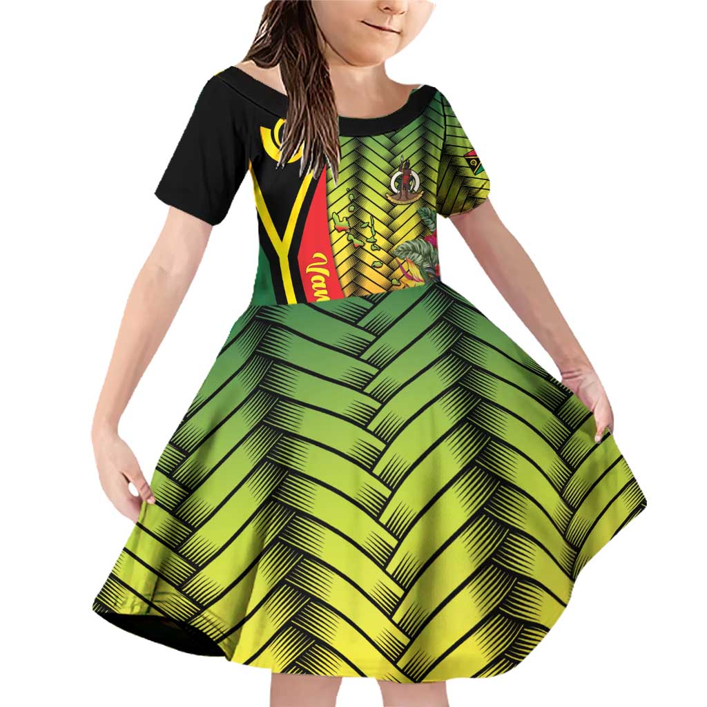 Vanuatu Constitution Day Family Matching Off Shoulder Short Dress and Hawaiian Shirt Long Live Vanuatu - Polynesian Pride