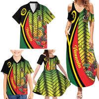 Vanuatu Constitution Day Family Matching Summer Maxi Dress and Hawaiian Shirt Long Live Vanuatu - Polynesian Pride
