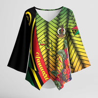 Vanuatu Constitution Day Kimono Sleeve Blouse Long Live Vanuatu LT05 Female Colorful - Polynesian Pride
