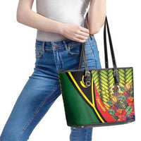 Vanuatu Constitution Day Leather Tote Bag Long Live Vanuatu - Polynesian Pride