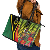 Vanuatu Constitution Day Leather Tote Bag Long Live Vanuatu - Polynesian Pride