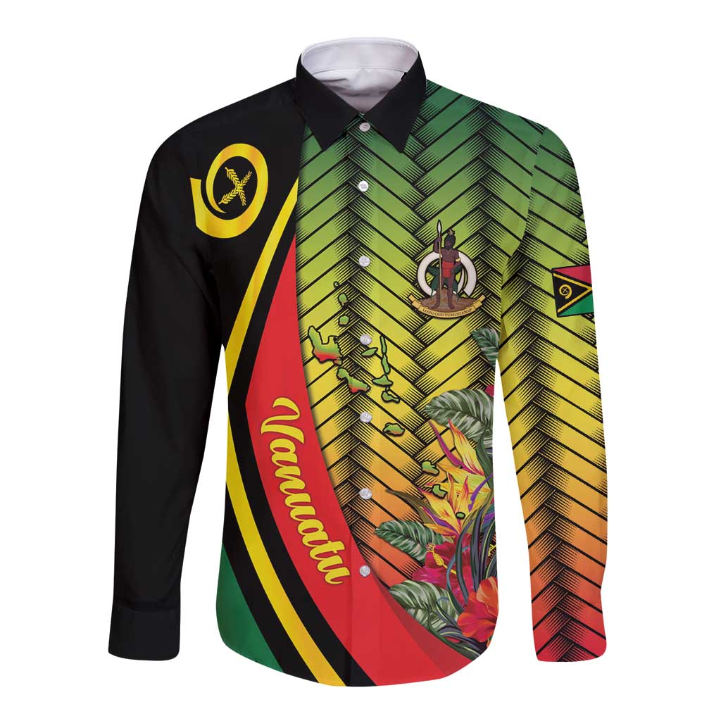 Vanuatu Constitution Day Long Sleeve Button Shirt Long Live Vanuatu LT05 Unisex Colorful - Polynesian Pride