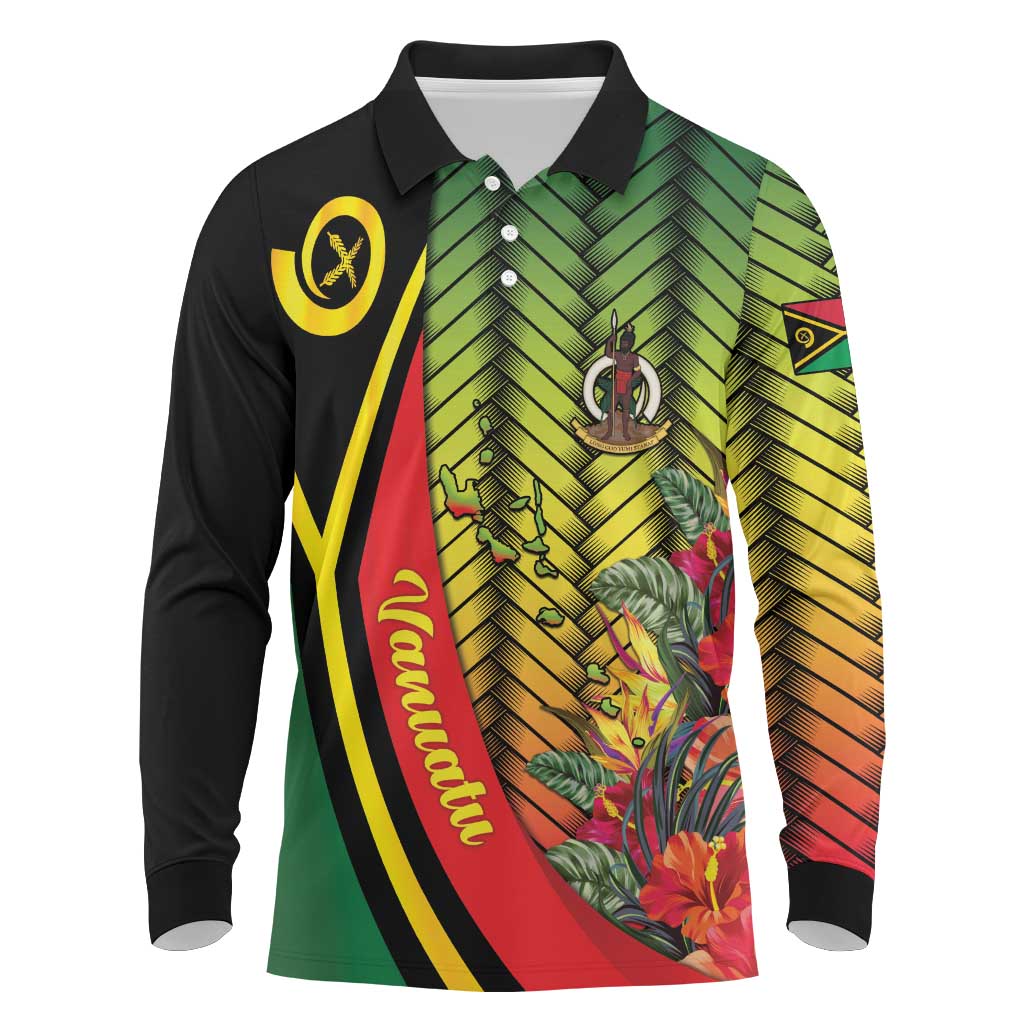Vanuatu Constitution Day Long Sleeve Polo Shirt Long Live Vanuatu - Polynesian Pride