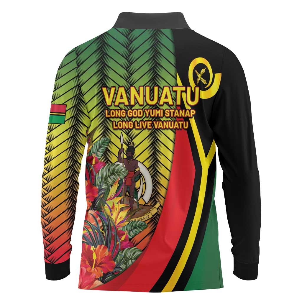 Vanuatu Constitution Day Long Sleeve Polo Shirt Long Live Vanuatu - Polynesian Pride