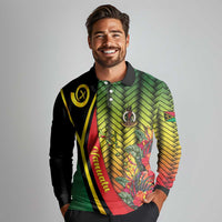 Vanuatu Constitution Day Long Sleeve Polo Shirt Long Live Vanuatu - Polynesian Pride