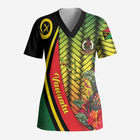 Vanuatu Constitution Day Scrub Top Long Live Vanuatu LT05 Adult Colorful - Polynesian Pride