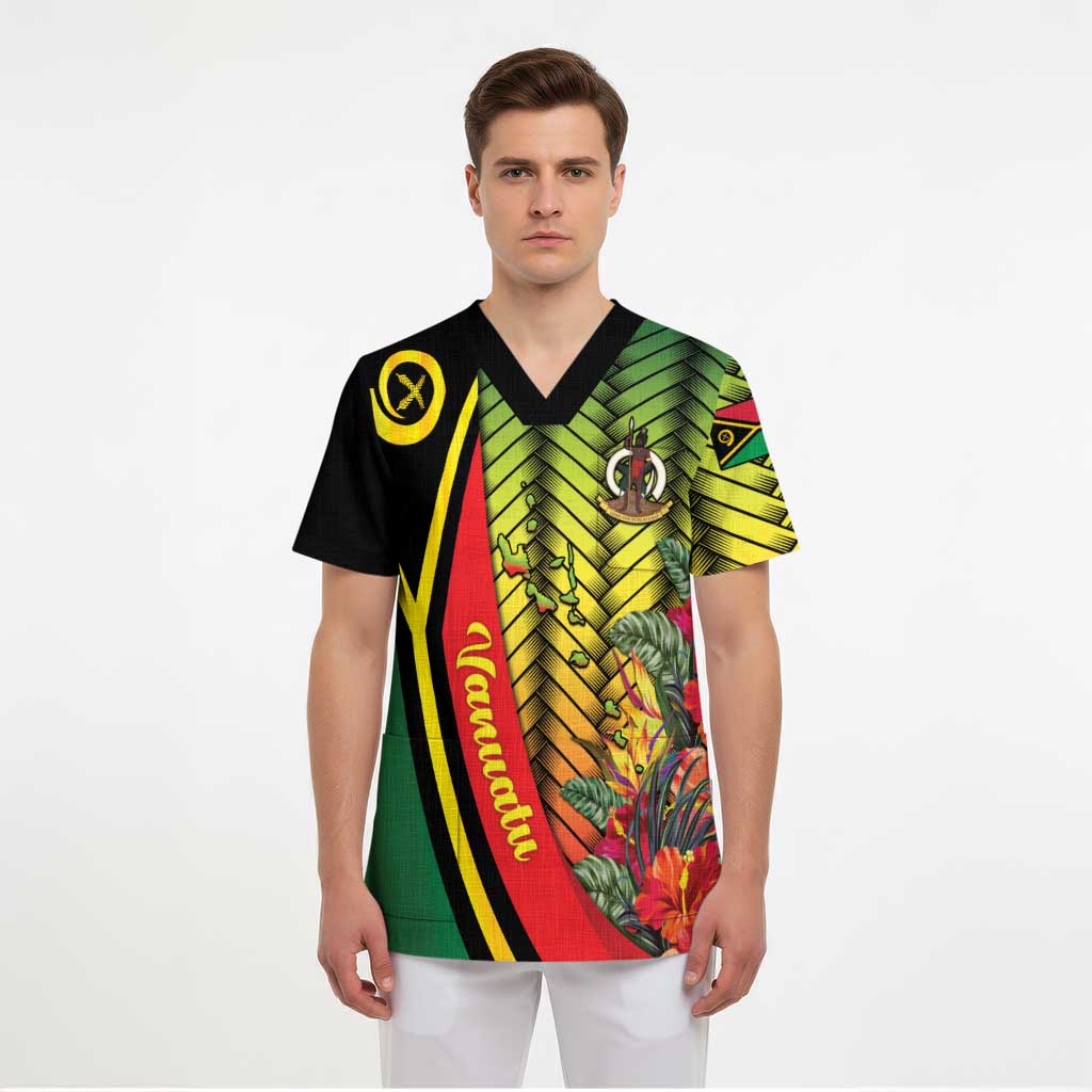 Vanuatu Constitution Day Scrub Top Long Live Vanuatu LT05 - Polynesian Pride