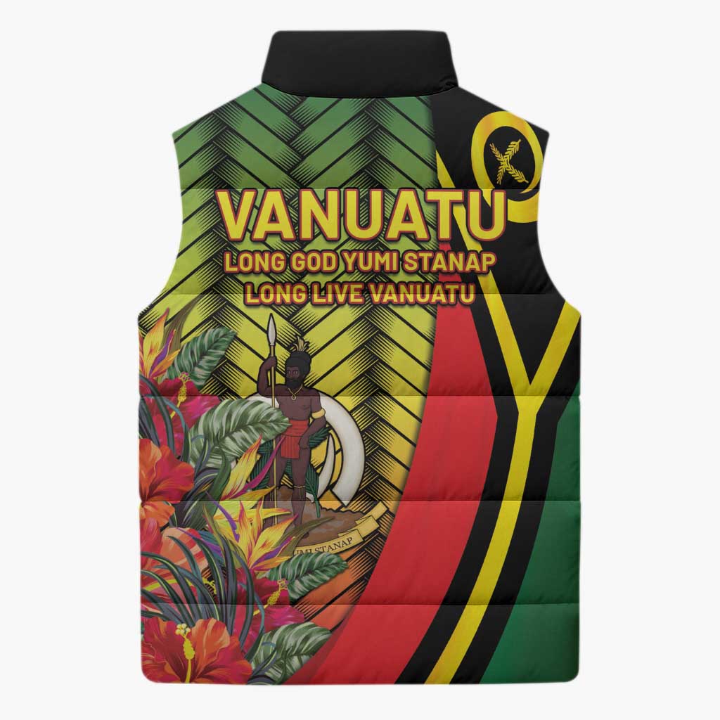 Vanuatu Constitution Day Sleeveless Puffer Jacket Long Live Vanuatu LT05 - Polynesian Pride