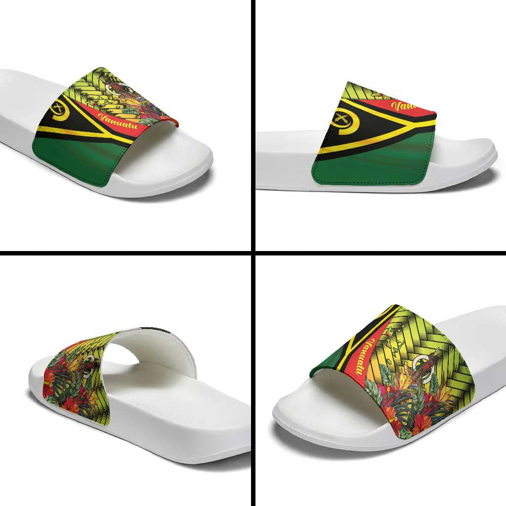 Vanuatu Constitution Day Slide Sandals Long Live Vanuatu - Polynesian Pride