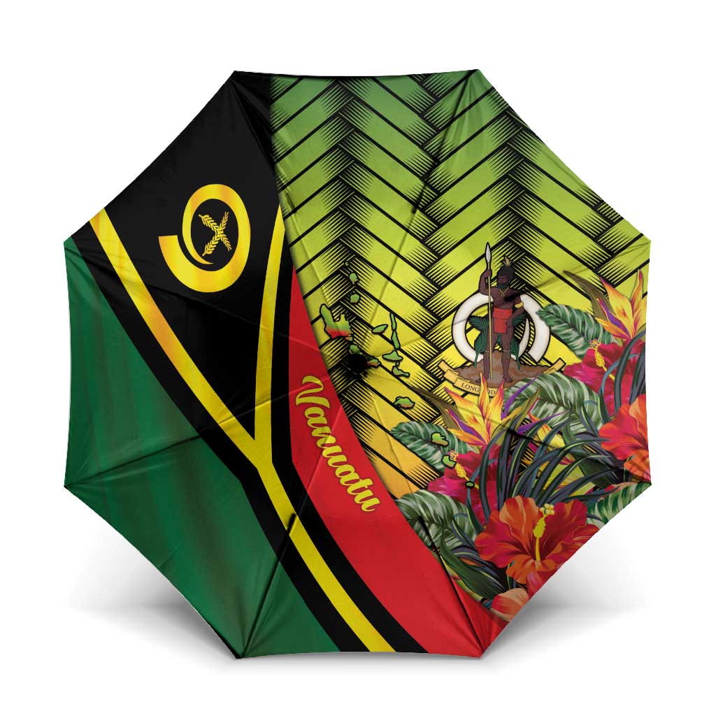 Vanuatu Constitution Day Umbrella Long Live Vanuatu LT05 One Size Folded 11.42 inch Opened Diameter 37.4 inch Colorful - Polynesian Pride