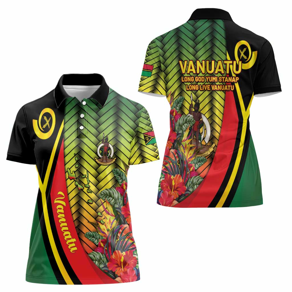 Vanuatu Constitution Day Women Polo Shirt Long Live Vanuatu LT05 - Polynesian Pride