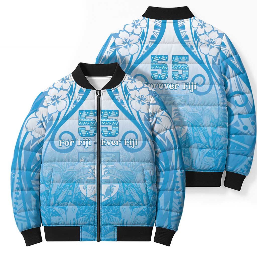 Fiji Day Bomber Puffer Jacket 55th Anniversary Forever Fiji - Polynesian Pride