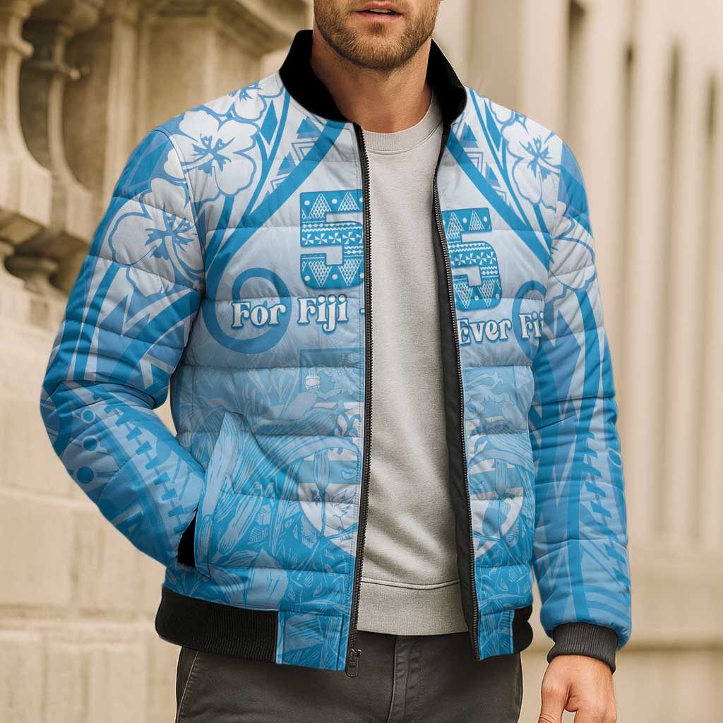 Fiji Day Bomber Puffer Jacket 55th Anniversary Forever Fiji - Polynesian Pride