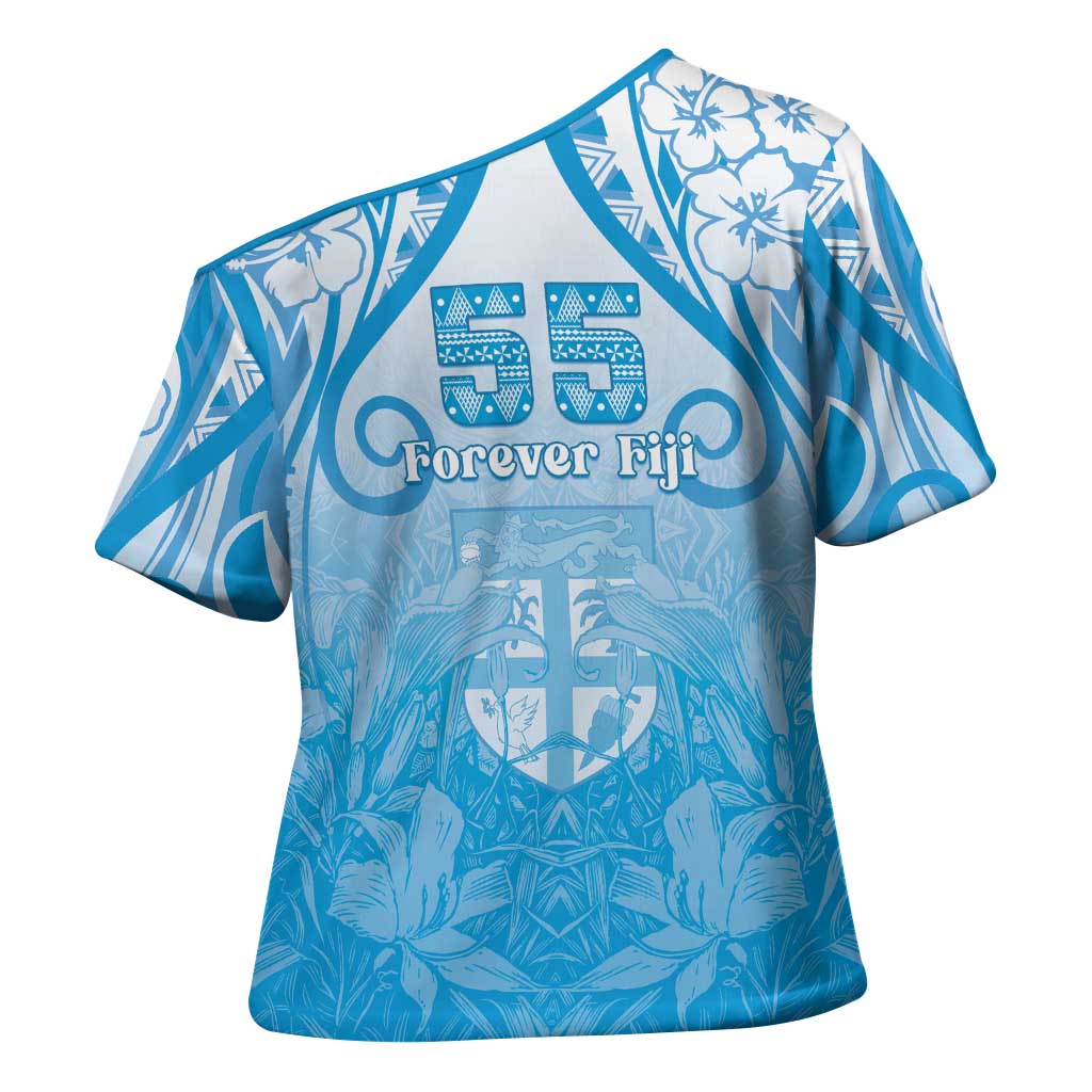 Fiji Day Cross Shoulder Shirt 55th Anniversary Forever Fiji - Polynesian Pride