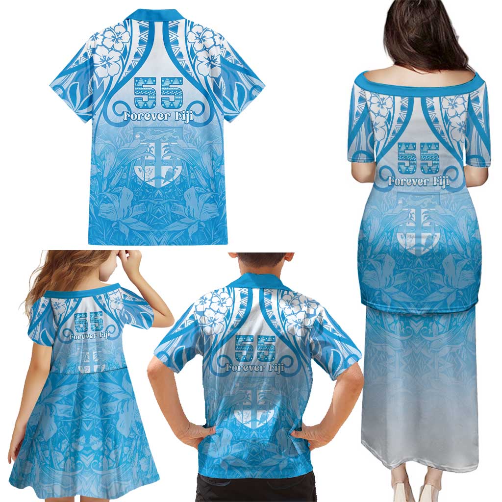 Fiji Day Family Matching Puletasi and Hawaiian Shirt 55th Anniversary Forever Fiji - Polynesian Pride