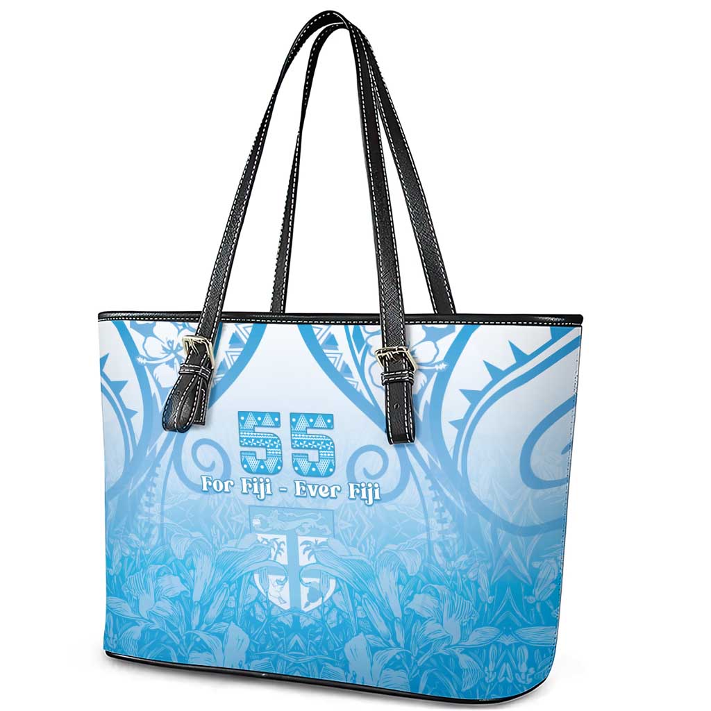 Fiji Day Leather Tote Bag 55th Anniversary Forever Fiji - Polynesian Pride