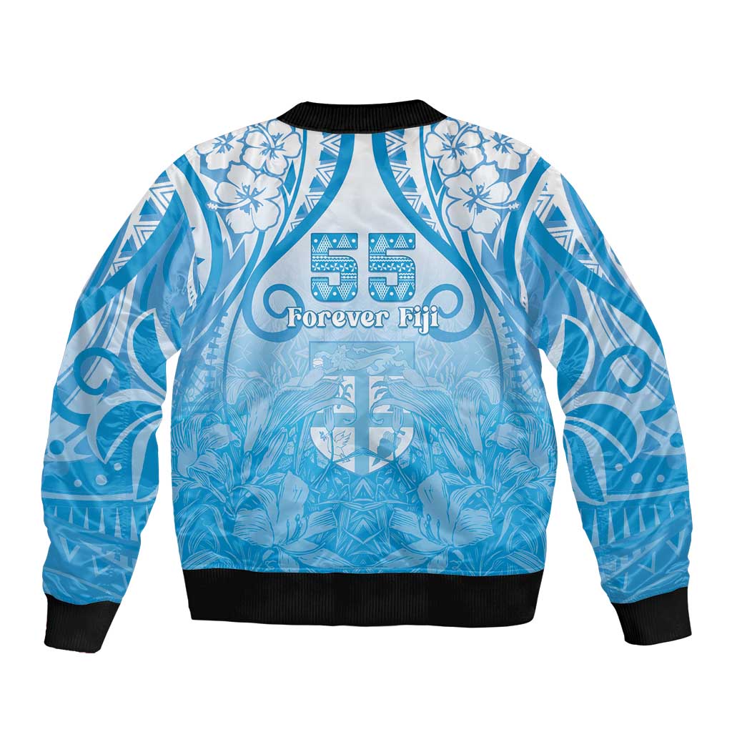 Fiji Day Sleeve Zip Bomber Jacket 55th Anniversary Forever Fiji - Polynesian Pride